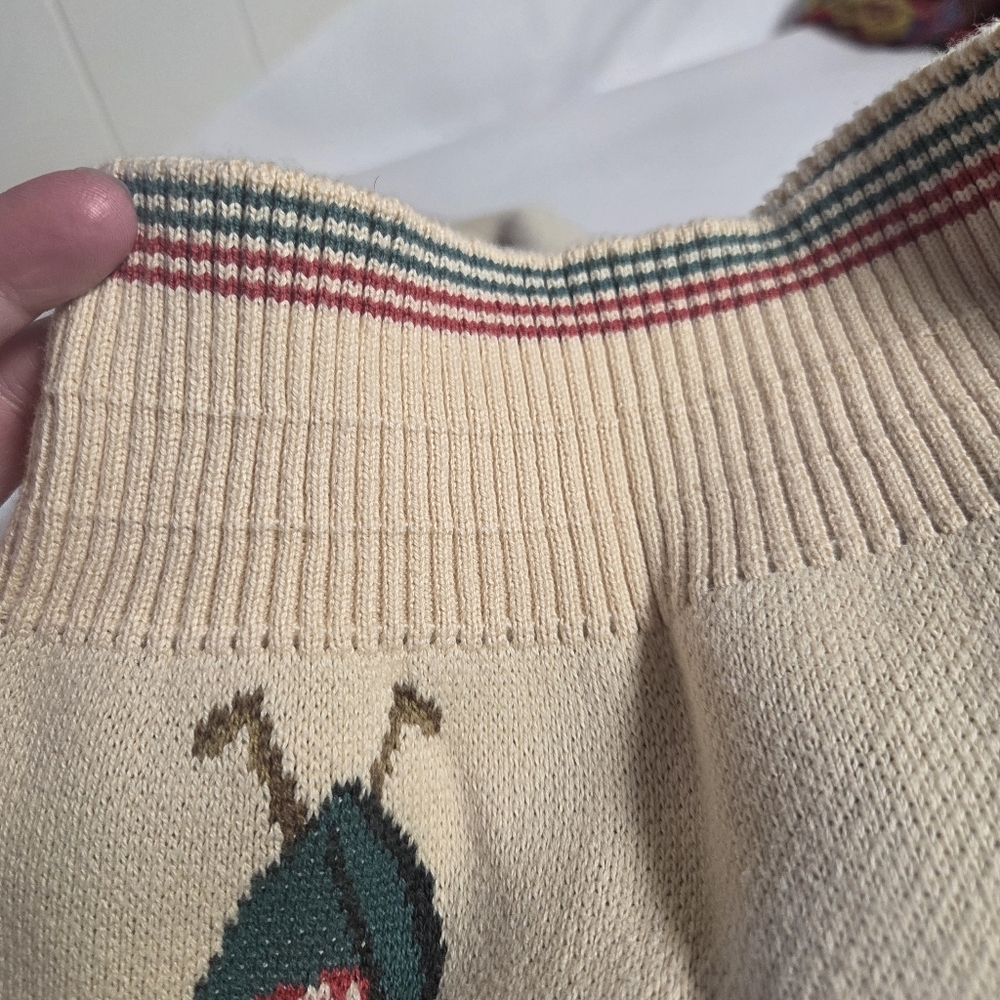 Vtg Neiman Marcus Cotton Golf Print Sweater Size Large Union Made Made In USA - Picture 16 of 16